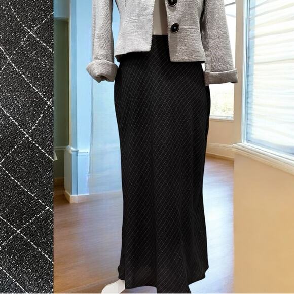 Willi Smith Dresses & Skirts - NEW Willi Smith Vintage 90s Windowpane Plaid Two Tone Longline Maxi Skirt 8 NWOT